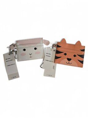 Madden Girl Animal Card Holder Keychain Wallet NWT Cute Lamb Tiger Coin Purse